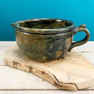 SMARTVILLE POTTERY Studio Art Batter Bowl 6.75" Dia Boho Rustic Stoneware Decor